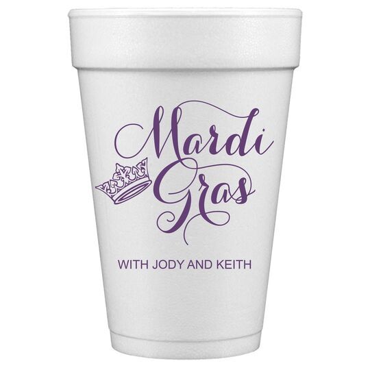 Mardi Gras Crown Styrofoam Cups